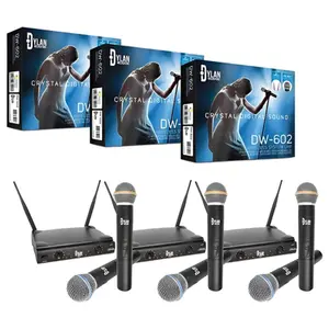 Kit 6 Microfone Sem Fio Uhf Dylan Dw-602 Igreja
