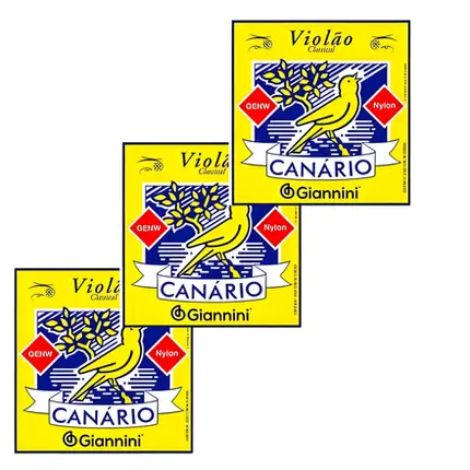 KIT 3 ENCORDOAMENTOS GIANNINI VIOLAO GENW NAILON CANARIO