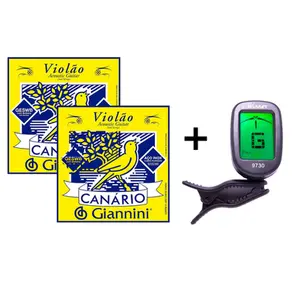 KIT 2 ENCORDOAMENTOS GIANNINI VIOLAO GESWB ACO C/BOLINHA/ AFINADOR CROMATICO WINNER