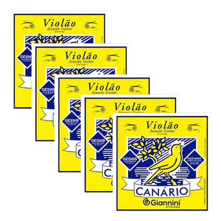 KIT 5 ENCORDOAMENTOS GIANNINI VIOLAO GESWB ACO C/BOLINHA