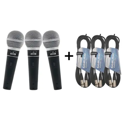 KIT 3 MICROFONES WALDMAN P-5800/ CABOS XLR 5M