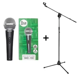 KIT MICROFONE DINAMICO DYLAN SMD100 +CABO /PEDESTAL MICROFONE KONECT