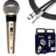 KIT 3 MICROFONES DYLAN DLS8 C/CABO 3M CHAMPANHE