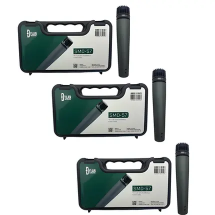 KIT MICROFONE DINAMICO DYLAN SMD-57 SEM CHAVE - 3 UND