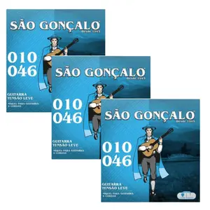 KIT 3 ENCORDOAMENTOS SAO GONCALO GUITARRA 010 NIQUEL
