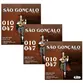 KIT 3 ENCORDOAMENTOS SAO GONCALO VIOLAO 010 ACO PRATA C/BOLINHA