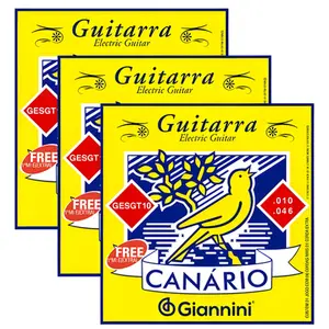 KIT 3  ENCORDOAMENTOS GIANNINI GUITARRA GESGT10 CANARIO