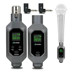RECEPTOR E TRANSMISSOR VEDO CONVERSOR MICROFONE XLR SEM FIO 2