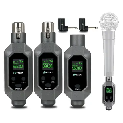 SISTEMA SEM FIO VEDO P/ MICROFONE DINAMICO XLR TRANSMISSOR E