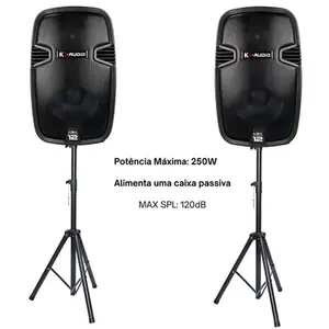 KIT 2 CAIXAS ATIVAS 12 K-AUDIO KBA12 + SUPORTE MXT CXP-202