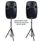 KIT 2 CAIXAS ATIVAS 15 K-AUDIO KBA15 + SUPORTES MXT CXP-202