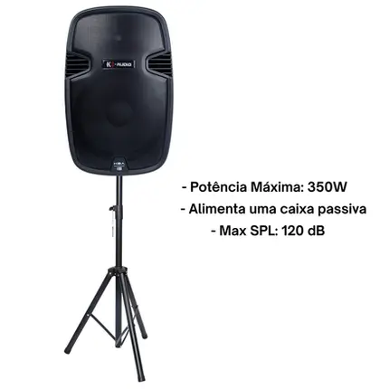 KIT 1 CAIXAS ATIVAS 15 K-AUDIO KBA15 + SUPORTE MXT CXP-202
