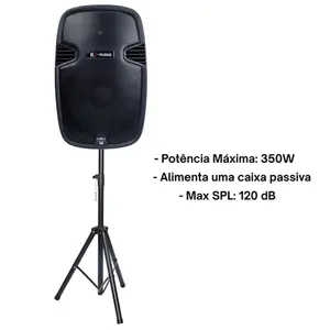 KIT 1 CAIXAS ATIVAS 15 K-AUDIO KBA15 + SUPORTE MXT CXP-202
