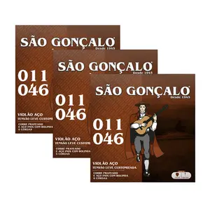 KIT 3 ENCORDOAMENTOS SAO GONCALO VIOLAO ACO 0.11 PRATA