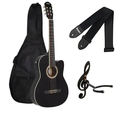 KIT VIOLAO ELETRICO MEMPHIS AD-60 BKS + CAPA E ACESSORIOS