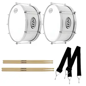KIT FANFARRA 2 CAIXAS DE GUERRA IZZO 14X15 ALUMÍNIO + ACESSÓRIOS