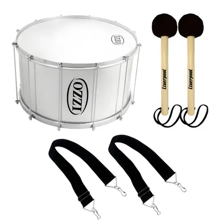 KIT FANFARRA BUMBO IZZO FUZILEIRO 22X30 ALUMÍNIO + ASSESSÓRIOS