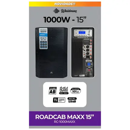 CAIXA WALDMAN AMPLIFICADA ATIVA 15 RC-1000 MAXX - CAIXA WALDMAN