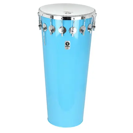 TIMBAL TIMBRA 14X80CM AZUL CLARO C/ARO CROMADO PELE LEITOSA 16AF