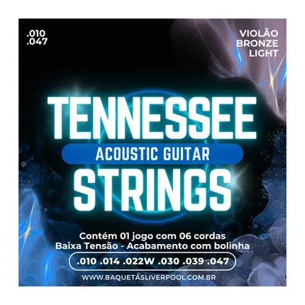 JOGO DE CORDAS LIVERPOOL TENNESSEE P/ VIOLAO BRONZE 010-047