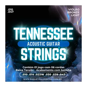 JOGO DE CORDAS LIVERPOOL TENNESSEE P/ VIOLAO BRONZE 010-047