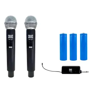 MICROFONE SEM FIO DUPLO SOLUS MM-110D