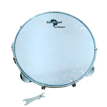 PANDEIRO LIVERPOOL 10 ABS AZUL PREMIUM PELE HOLOGRAFICA