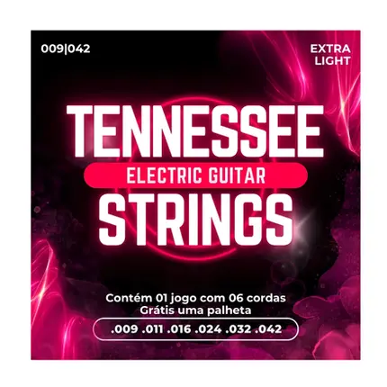 JOGO DE CORDAS P/ GUITARRA 009 EXTRA LIGHT TENNESSEE