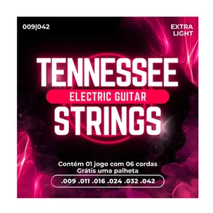 JOGO DE CORDAS P/ GUITARRA 009 EXTRA LIGHT TENNESSEE