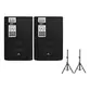 KIT DE CAIXAS WALDMAN 1 ATIVA + 1 PASSIVA DE 10 + CABO DE CONEXAO FK-720 MAXX