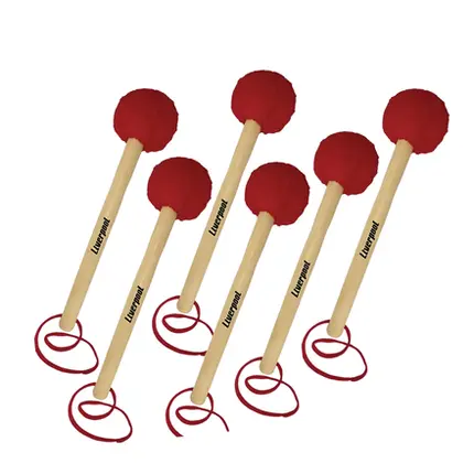 KIT BAQUETAS P/SURDO E FUZILEIRO LIVERPOOL MC 48 300MM VERMELHA - 6 UN