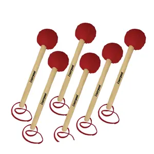 KIT BAQUETAS P/SURDO E FUZILEIRO LIVERPOOL MC 48 300MM VERMELHA - 6 UN