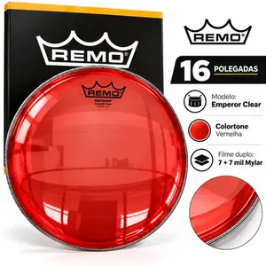 PELE REMO 16  EMPEROR COLORTONE TRANSPARENTE VERMELHA BE-0316-CT-RD