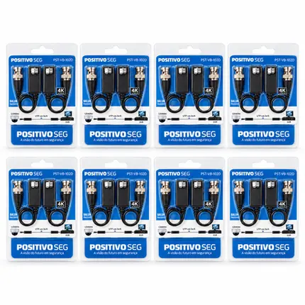Kit 8 PARES DE VIDEO BALUN POSITIVO PST-VB-102D